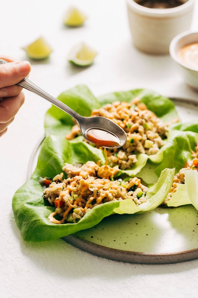 Chicken Lettuce Wraps with Lime Drench